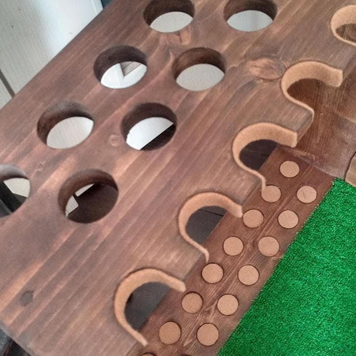 ゴルフクラブスタンド15本＋8本掛け【完成品】フェルト＆人口芝付