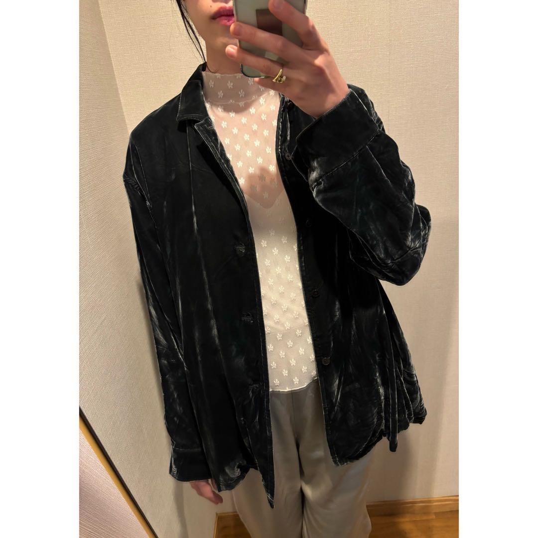 seya セヤ　ベルベット　ベロア　2way ジャケット　ブラウス　深緑