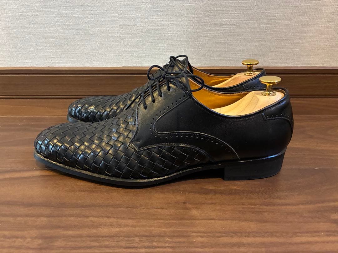 Madras マドラス 編み込みレザー ドレスシューズ