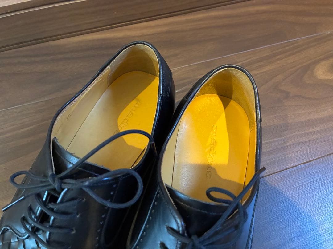 Madras マドラス 編み込みレザー ドレスシューズ