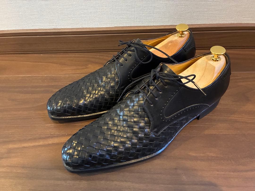 Madras マドラス 編み込みレザー ドレスシューズ