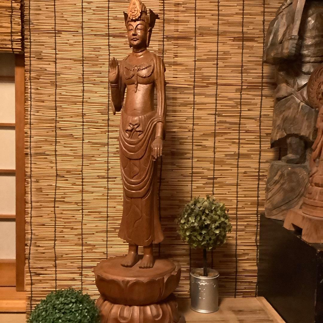 大正期「白鳳文化・夢違観音菩薩立像」法隆寺国宝写仏・平城京・天平文化・木彫・銘刻