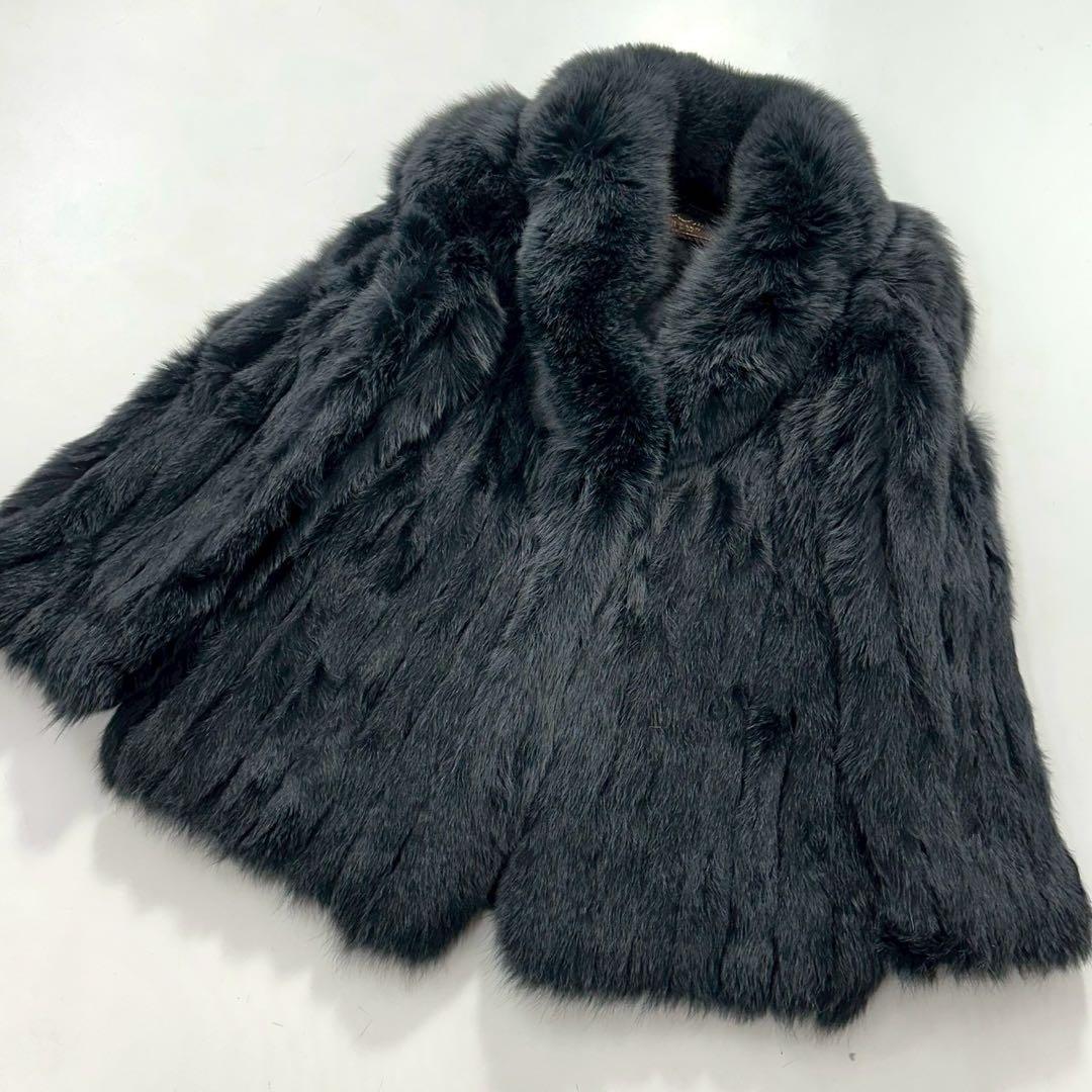 金サガ SAGA FOX 染めブルーフォックス ファーコート 大きめサイズ