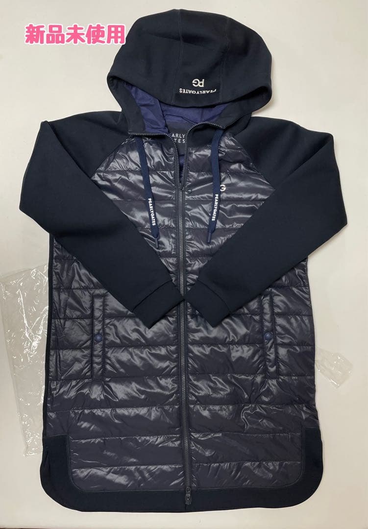 パーリーゲイツ　ワンピース　ネイビー　ブルゾン型　ジップアップ　ダウンコート