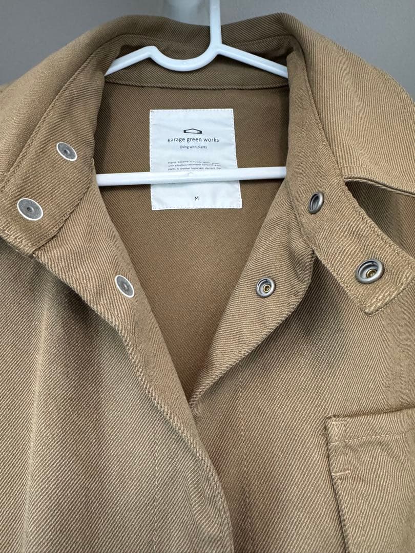 極美品☆ガレージグリーンワークス　カバーオール　ワークジャケット ベージュ M