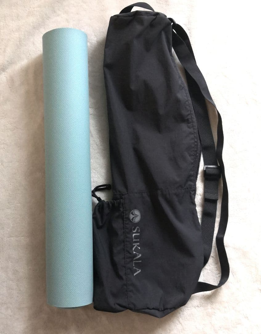 美品SUKALA ヨガマット 水色・紫色 収納バッグ付き