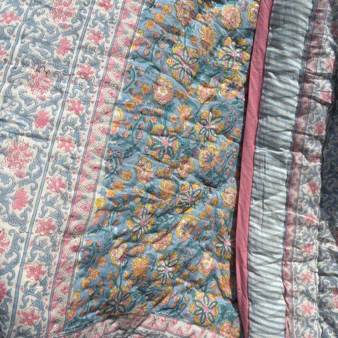 Sブロックプリントキルト