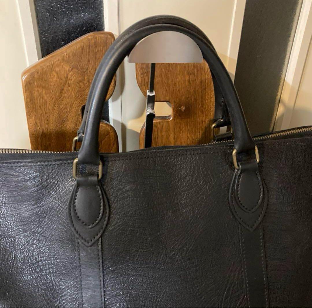 80s COMME des GARCONS ヴィンテージボストンバッグ★レザー黒