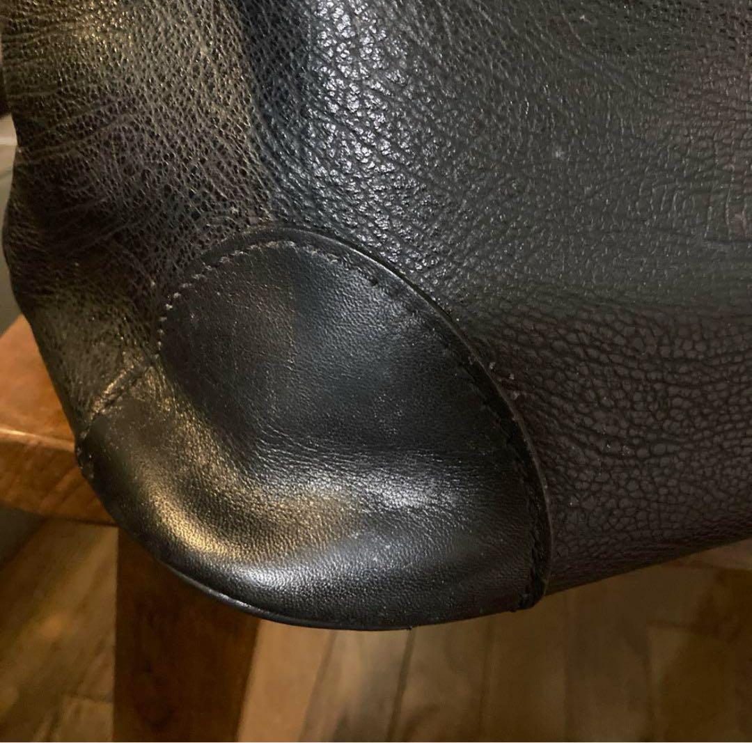 80s COMME des GARCONS ヴィンテージボストンバッグ★レザー黒