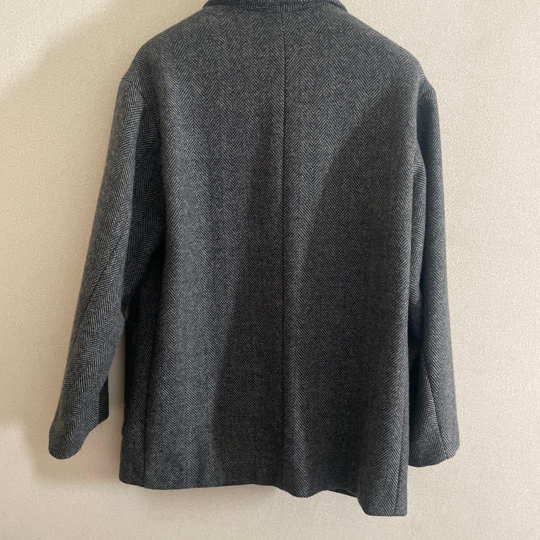 marka ヘリンボーン柄　ツイードウールコート