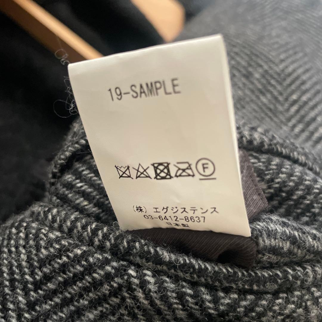 marka ヘリンボーン柄　ツイードウールコート