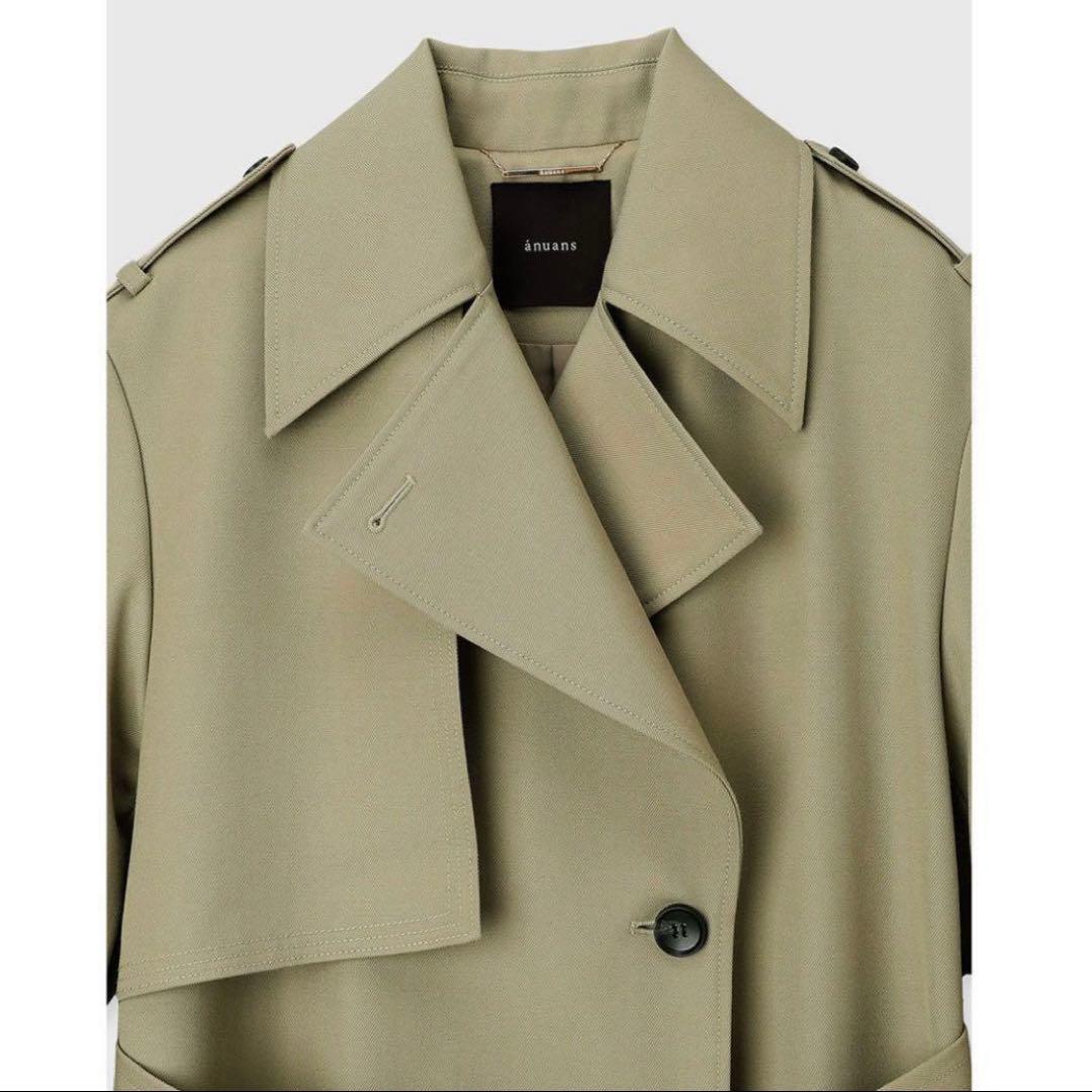 24SS✨新品タグ付✨anuans ウールギャバジントレンチコート M