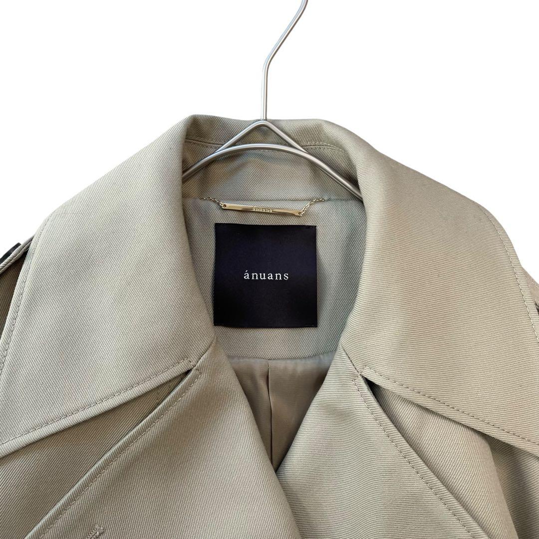 24SS✨新品タグ付✨anuans ウールギャバジントレンチコート M