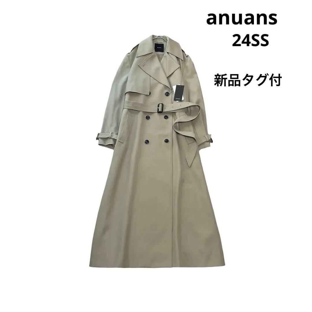 24SS✨新品タグ付✨anuans ウールギャバジントレンチコート M