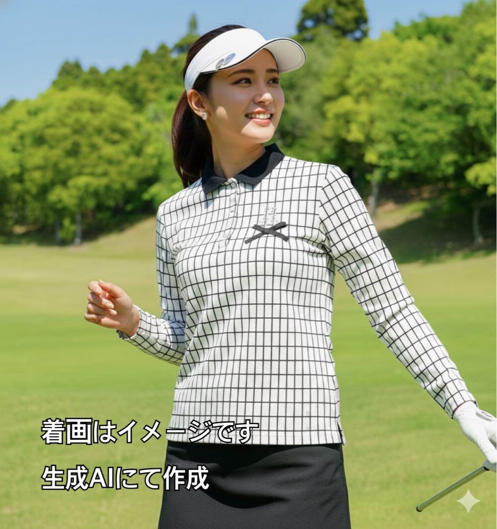 ほぼ未使用✨ランバンスポール ゴルフシャツ チェック ラインストーン 40