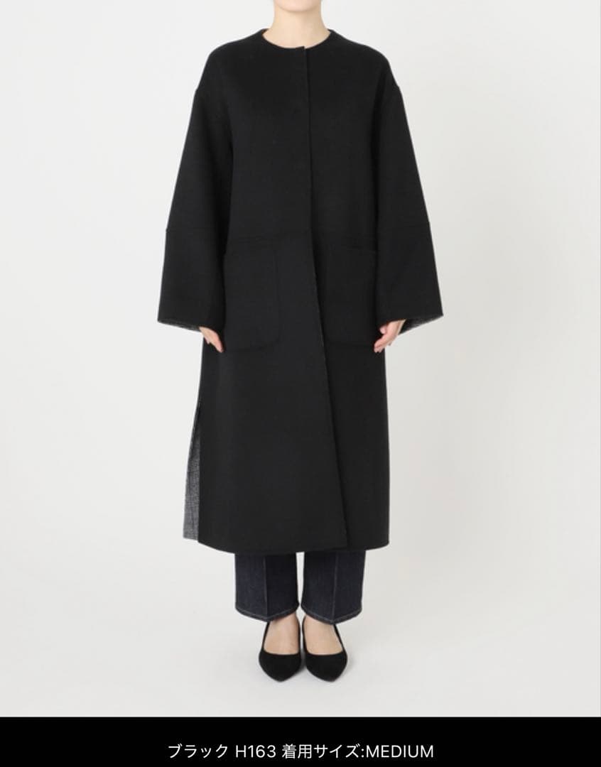 B.C STOCKノーカラーコート コート S120ブレンドリバーシブルコート