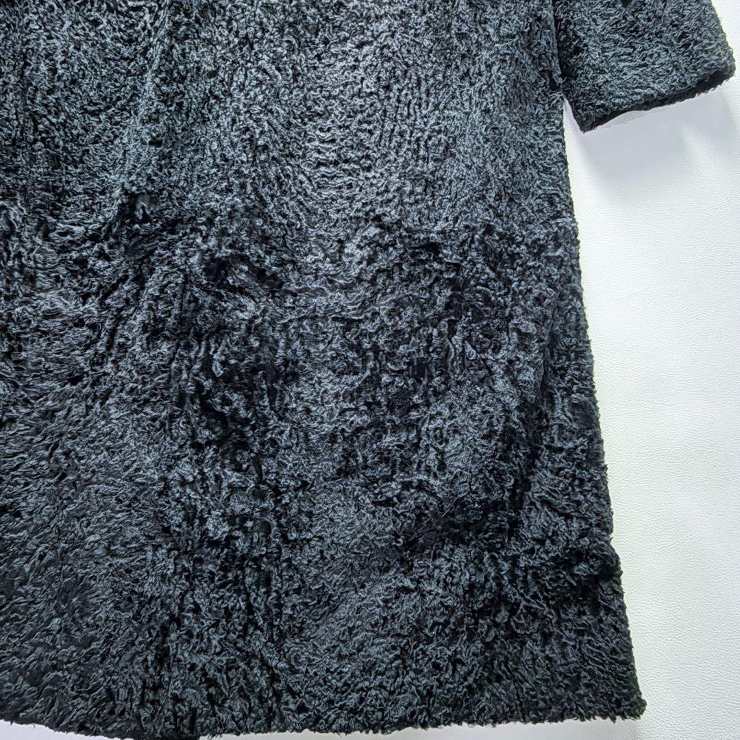 岐阜毛被チベットラム×ミンクファー マキシ丈ロングコート シルク混 身幅2Way