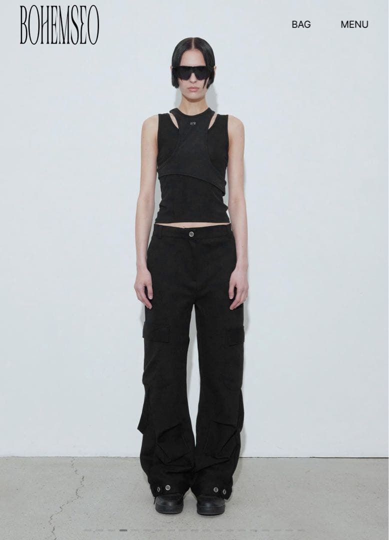 bohemian seoul ストラップカーゴスウェットパンツ