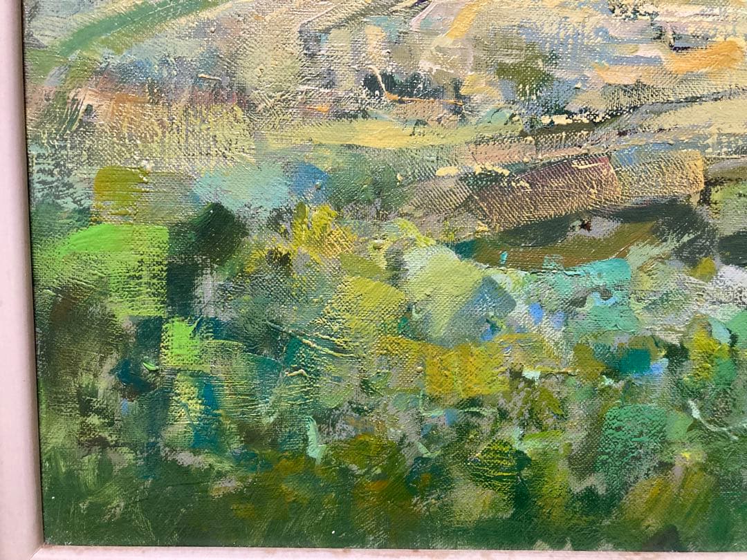 油彩 【ジャック・ソコル（J・Sokol）】仏人画家「Vendéeの村」F10号