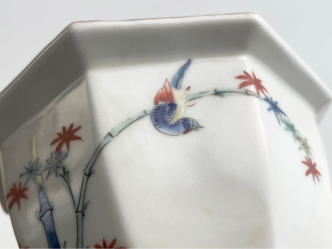 骨董　アンティーク　柿右衛門　竹に雀　八角　小鉢　向付　蕎麦猪口　カップ