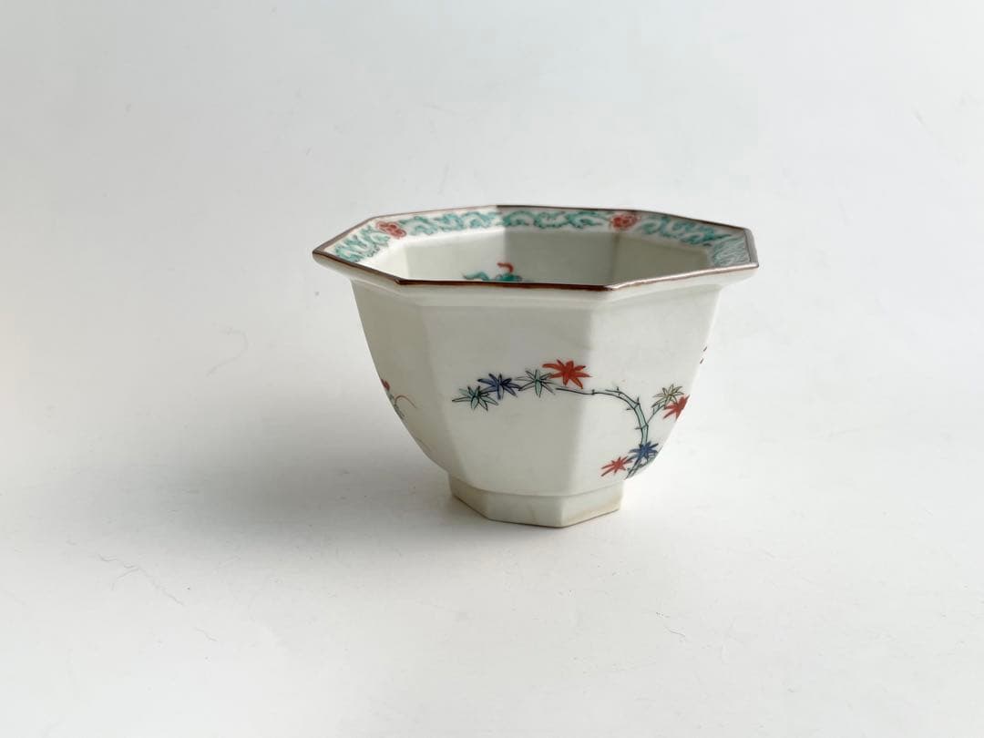 骨董　アンティーク　柿右衛門　竹に雀　八角　小鉢　向付　蕎麦猪口　カップ