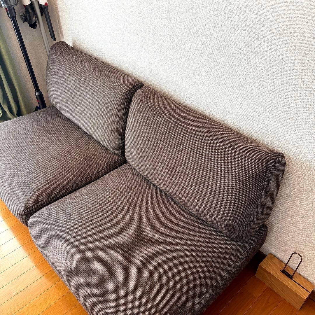 【無印良品】ゆったり座れるアームレスソファ2シーター ベージュ