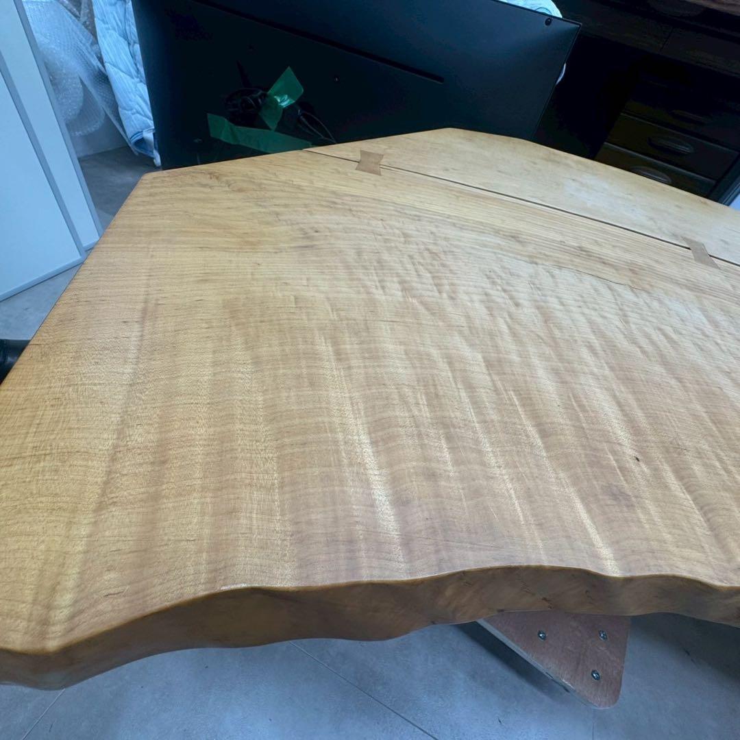 無垢材 曲線デザイン 一枚板テーブル　直接引き取り歓迎　千葉県　座卓