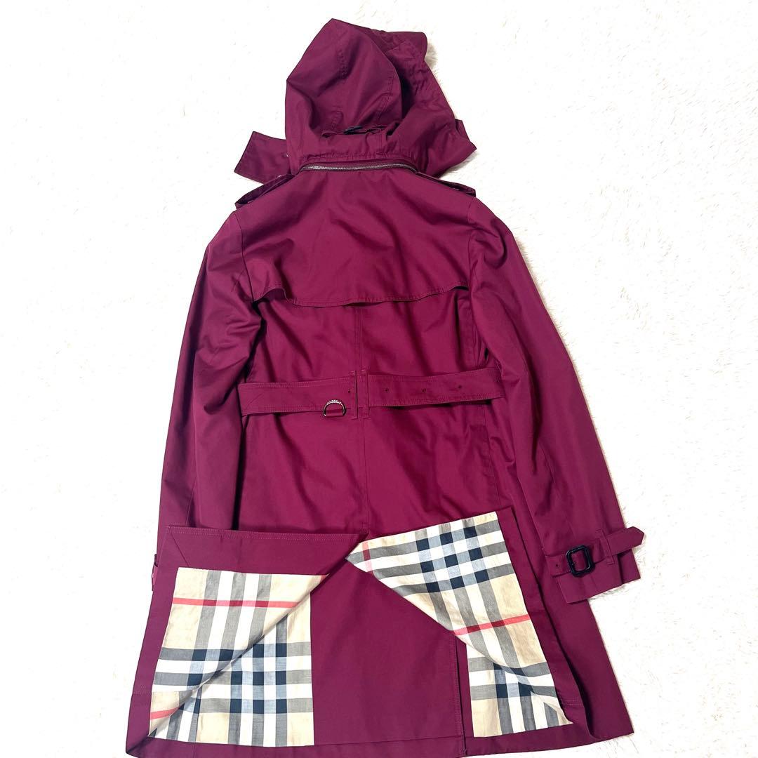 極美品☆バーバリーロンドントレンチコートメガチェックボルドー