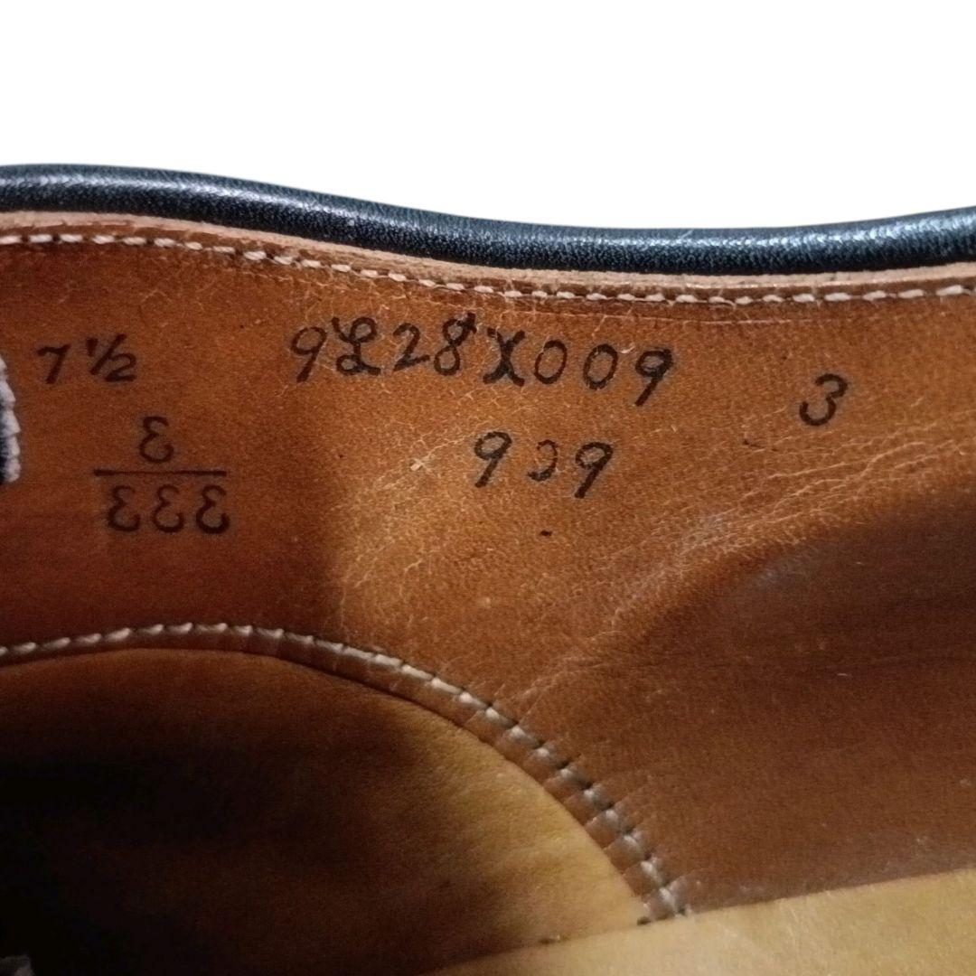 Alden ブラックカーフ セミブローグ パンチドキャップトゥ ビジネスシューズ