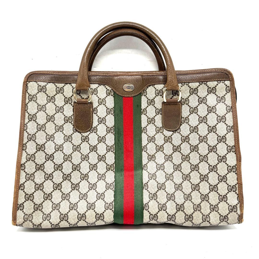 GUCCI オールドグッチ ビジネスバッグ ハンドバッグ シェリーライン GG