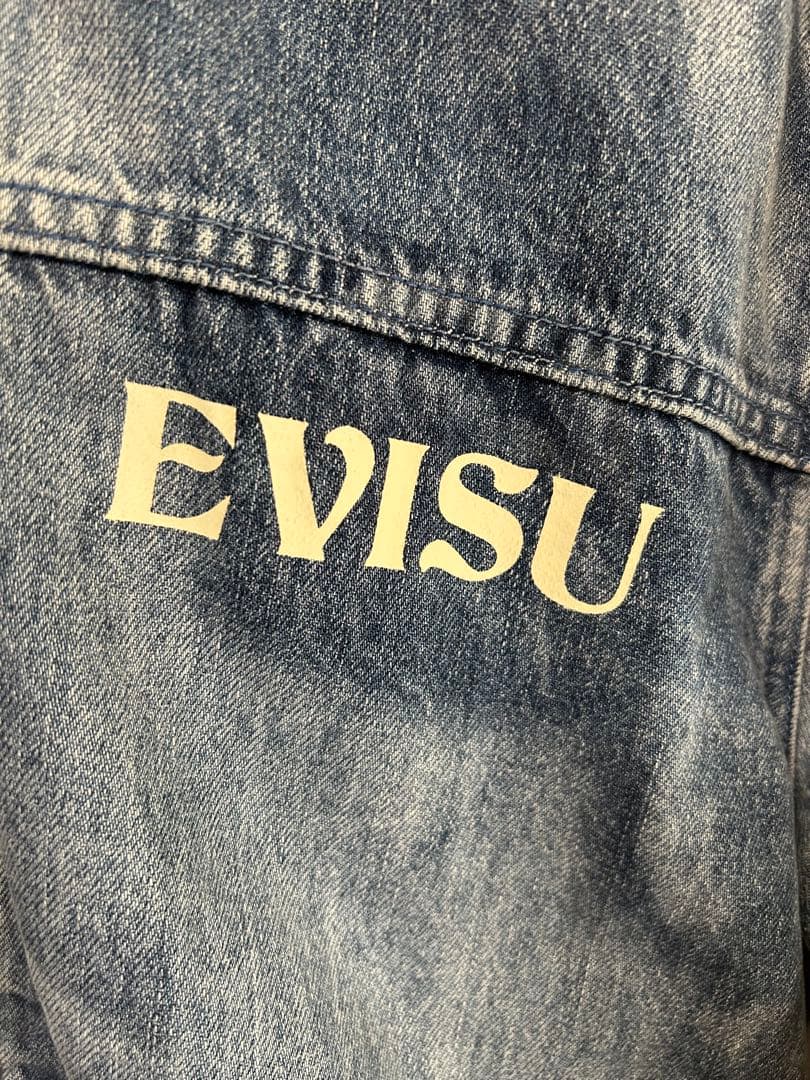 【極美品】EVISU 漁師仏頭レーザープリント デニムジャケット Sサイズ