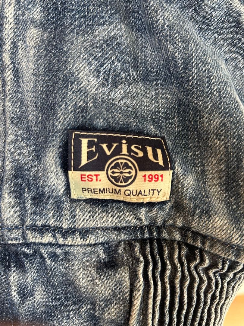 【極美品】EVISU 漁師仏頭レーザープリント デニムジャケット Sサイズ