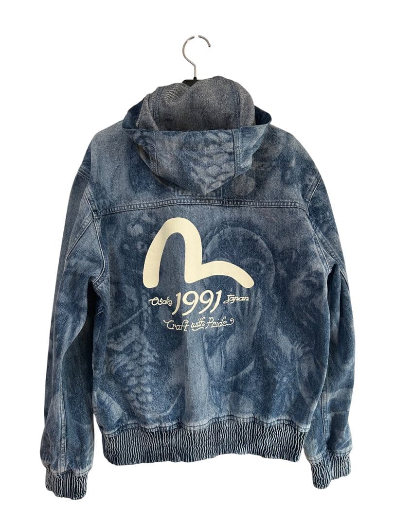【極美品】EVISU 漁師仏頭レーザープリント デニムジャケット Sサイズ