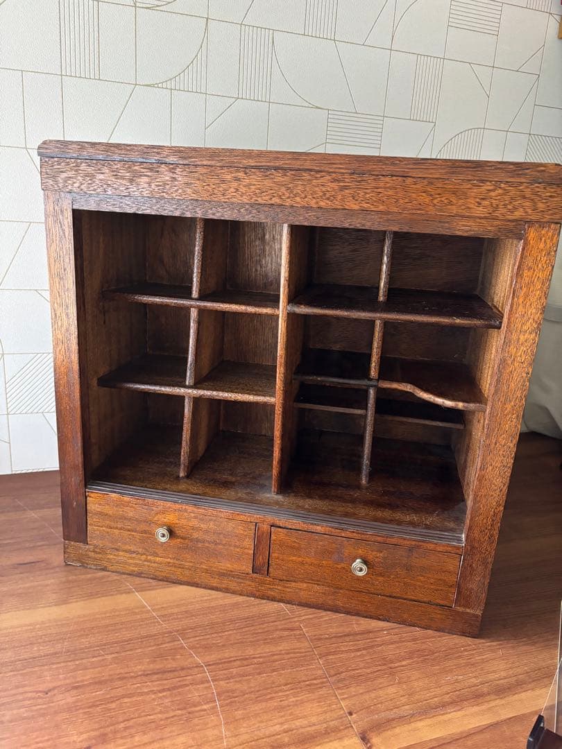 ロ*コ様 古道具　飾り棚　卓上引き戸付きキャビネット