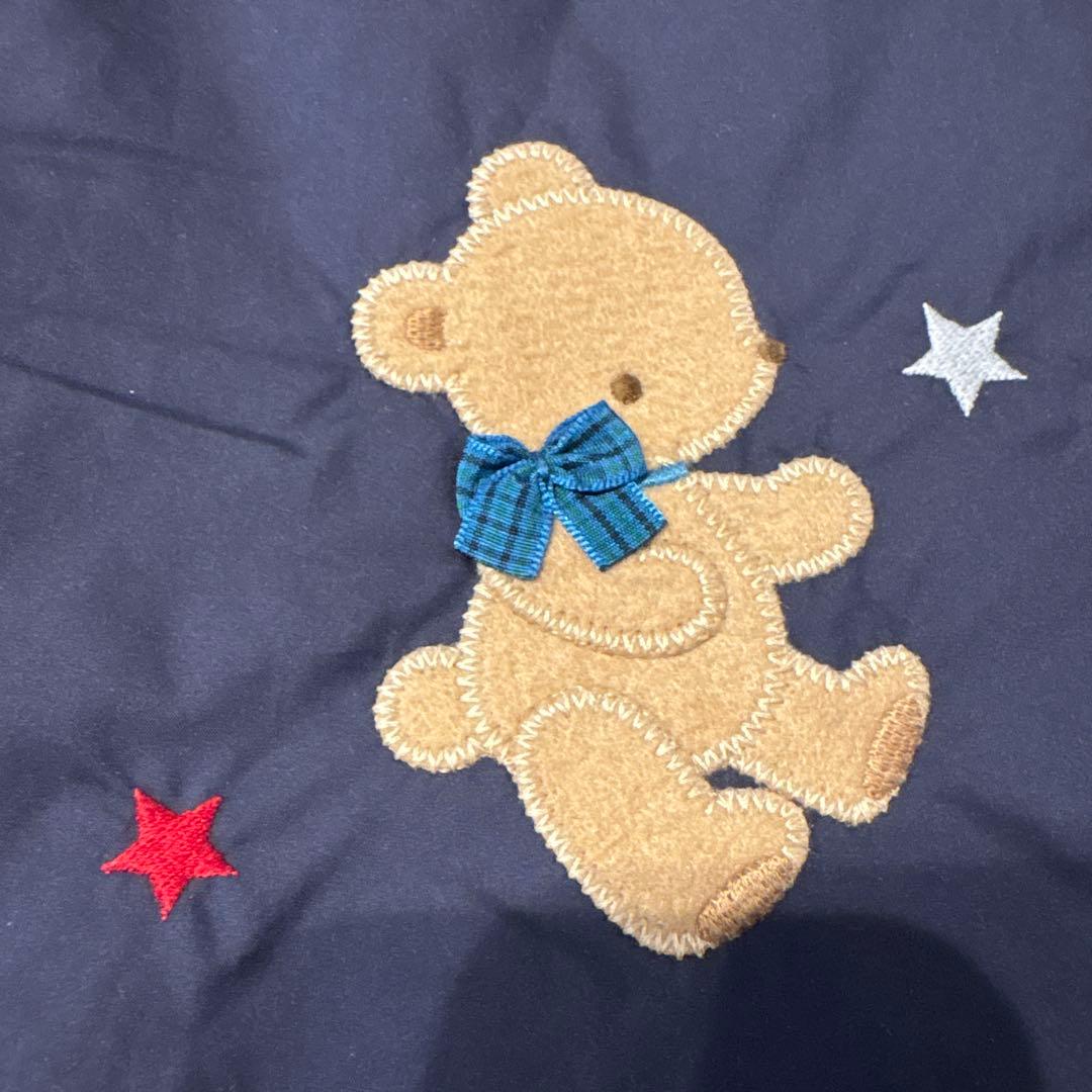 familiar フード付きベビーカーブランケット ネイビー美品！！