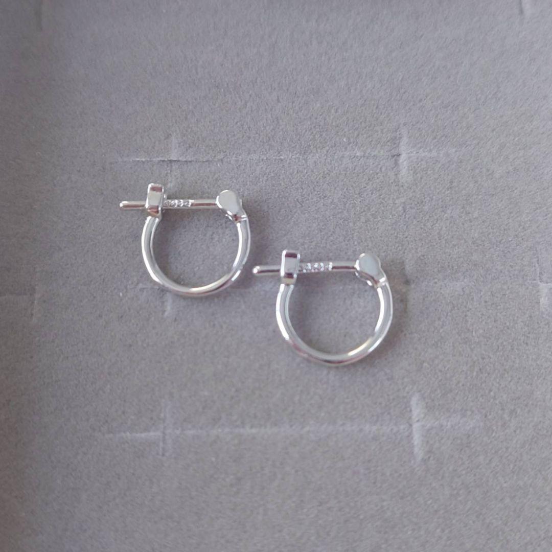 未使用　プラチナ　フープ　ピアス　Pt900