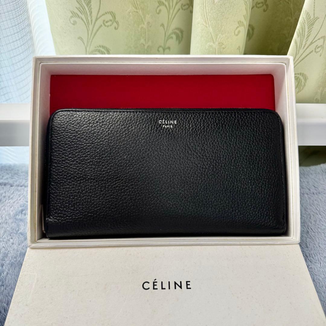 ✨正規品✨ セリーヌ CELINE 長財布 シボレザー　シルバー金具