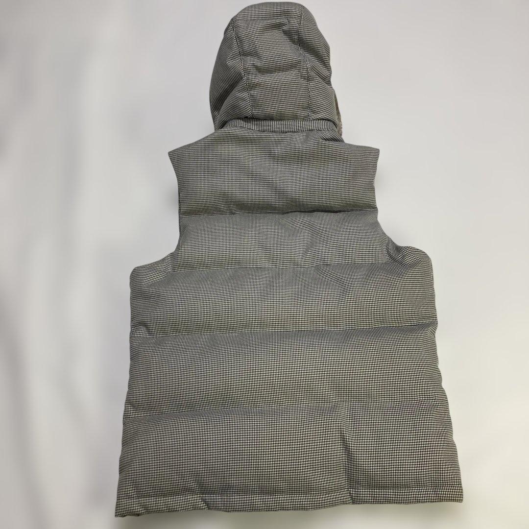 レア★バーバリーブラックレーベル 千鳥 フード リアルファー ダウンベスト L