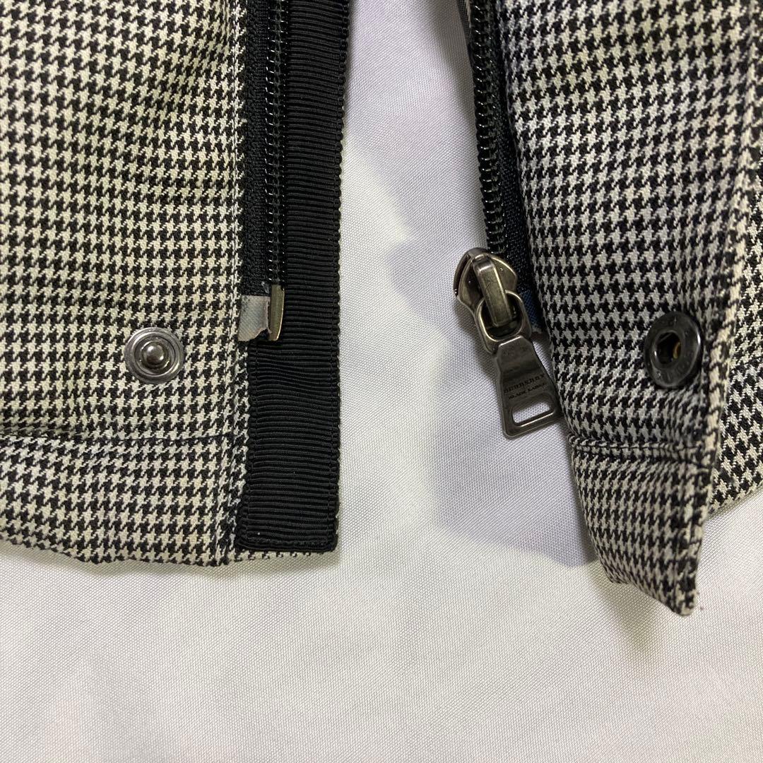 レア★バーバリーブラックレーベル 千鳥 フード リアルファー ダウンベスト L