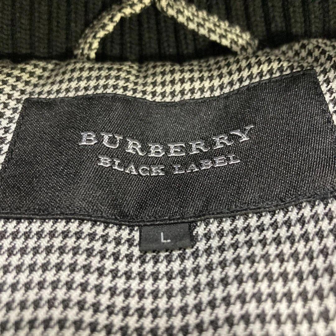 レア★バーバリーブラックレーベル 千鳥 フード リアルファー ダウンベスト L