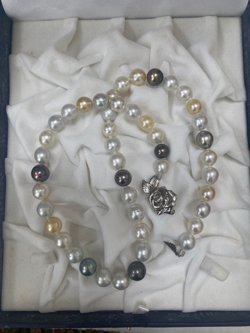 真珠 ネックレス シルバー チャーム付き