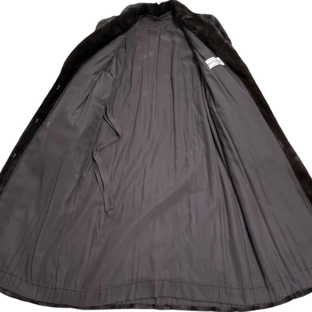 【新品】BLACK GRAMA ミンク ファーコート 毛皮 光沢 艶 着丈112