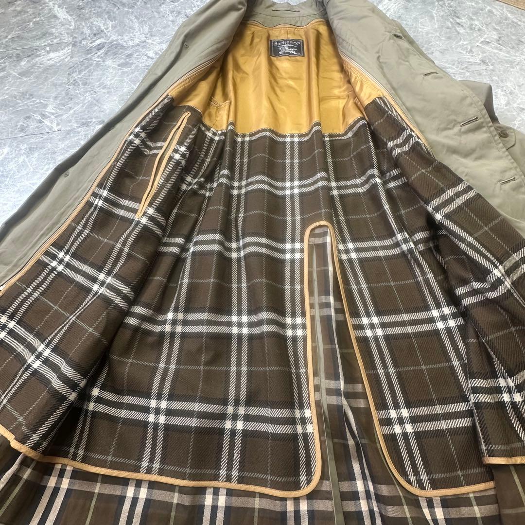 バーバリー♡ステンカラーコート　ライナーベルト　ノバチェック カーキ