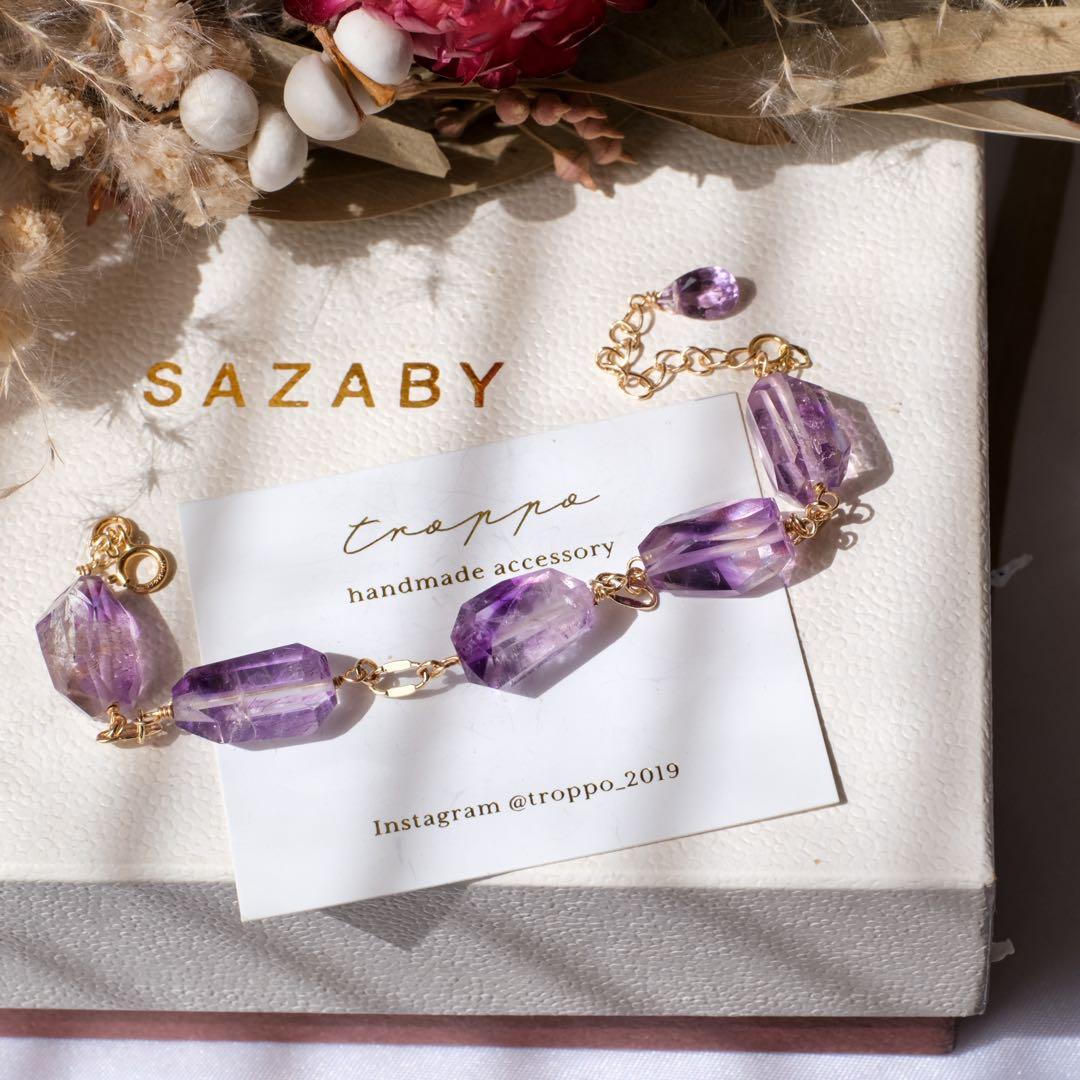 mari53 ♦︎14kgf大粒エレスチャルクォーツブレスレット