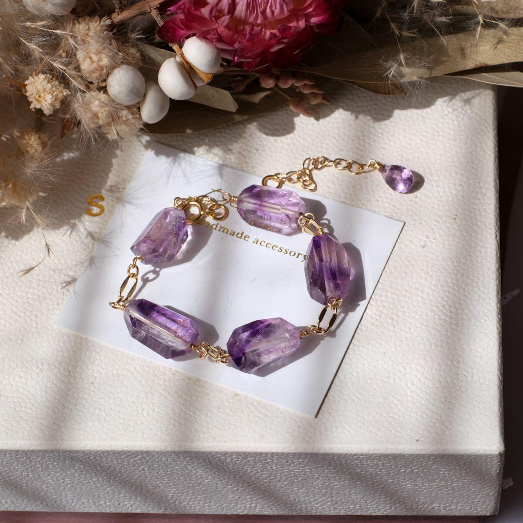 mari53 ♦︎14kgf大粒エレスチャルクォーツブレスレット