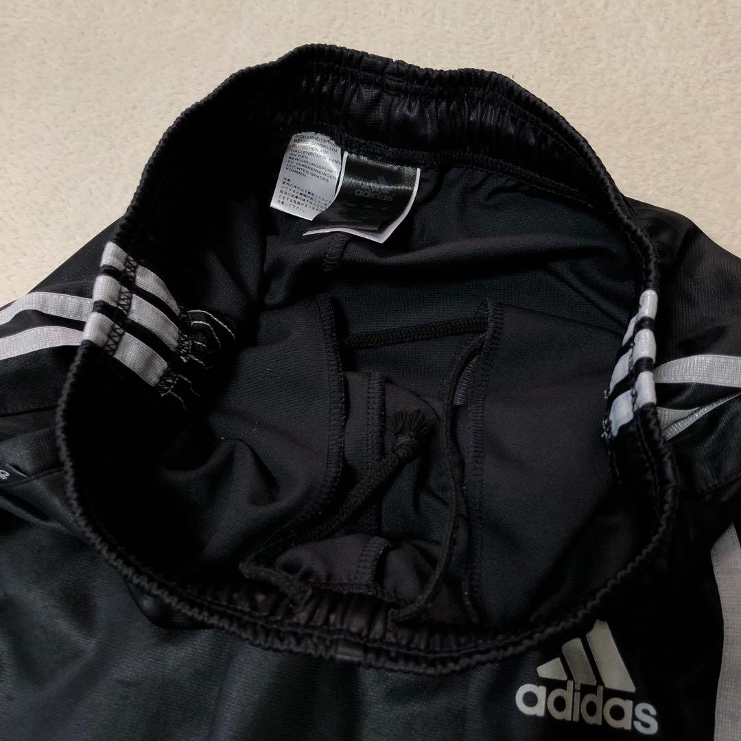 adidas　光沢デザイン　ジャージ上下　セットアップ　ブラック　y2k