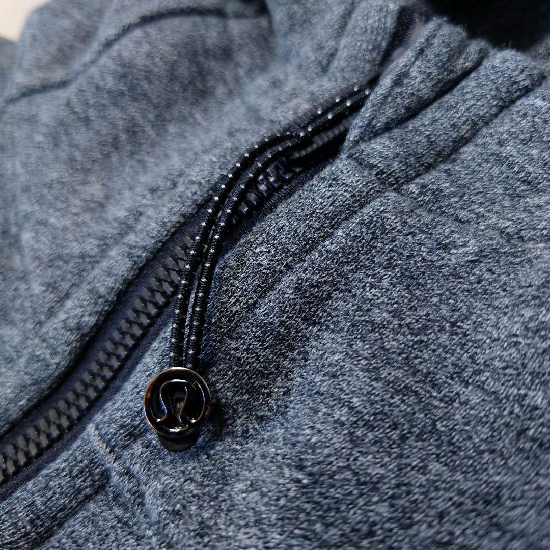 極美品 lululemon ジップアップパーカー ハイネック グレー 刺繍ロゴ