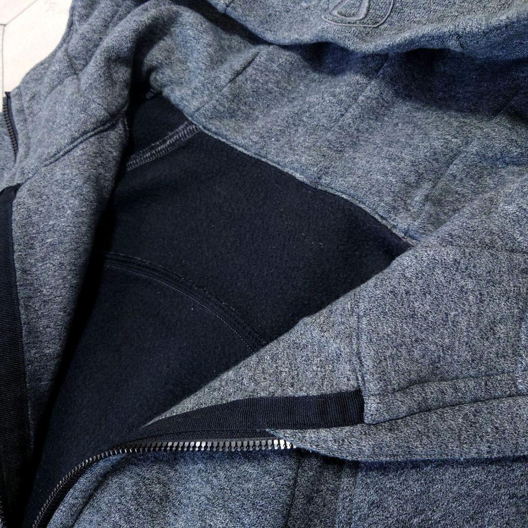 極美品 lululemon ジップアップパーカー ハイネック グレー 刺繍ロゴ