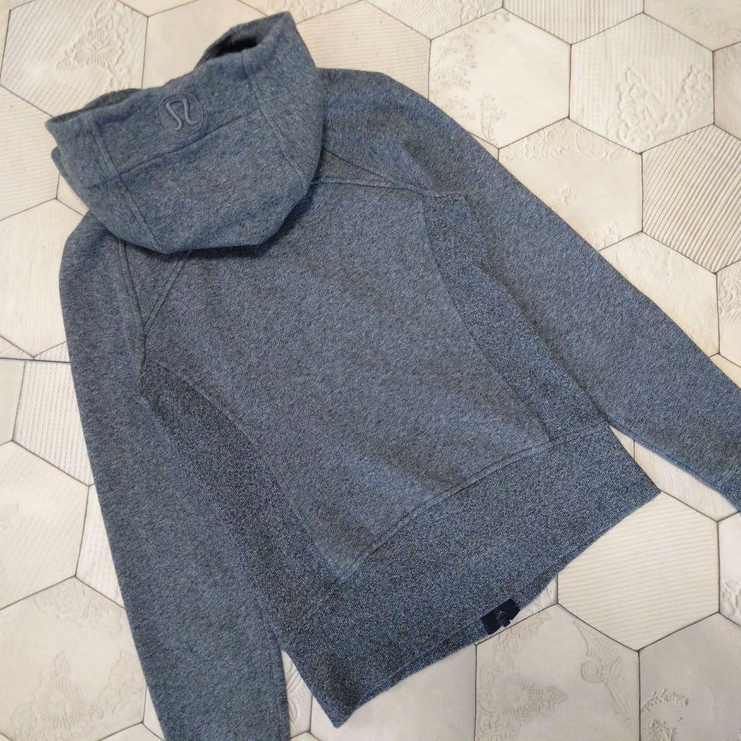 極美品 lululemon ジップアップパーカー ハイネック グレー 刺繍ロゴ