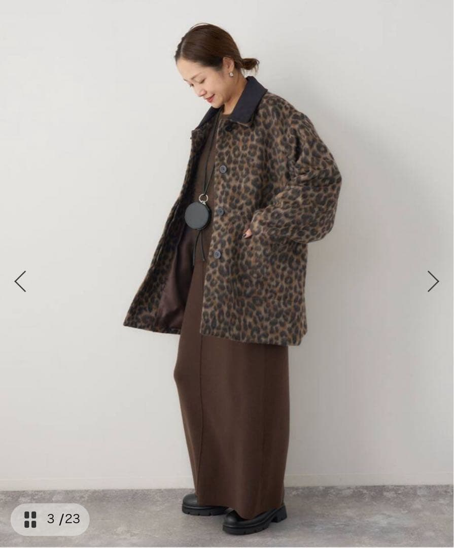 【新品・タグ付き・完売品】Bellandi レオパードコート　2WAY 付け襟